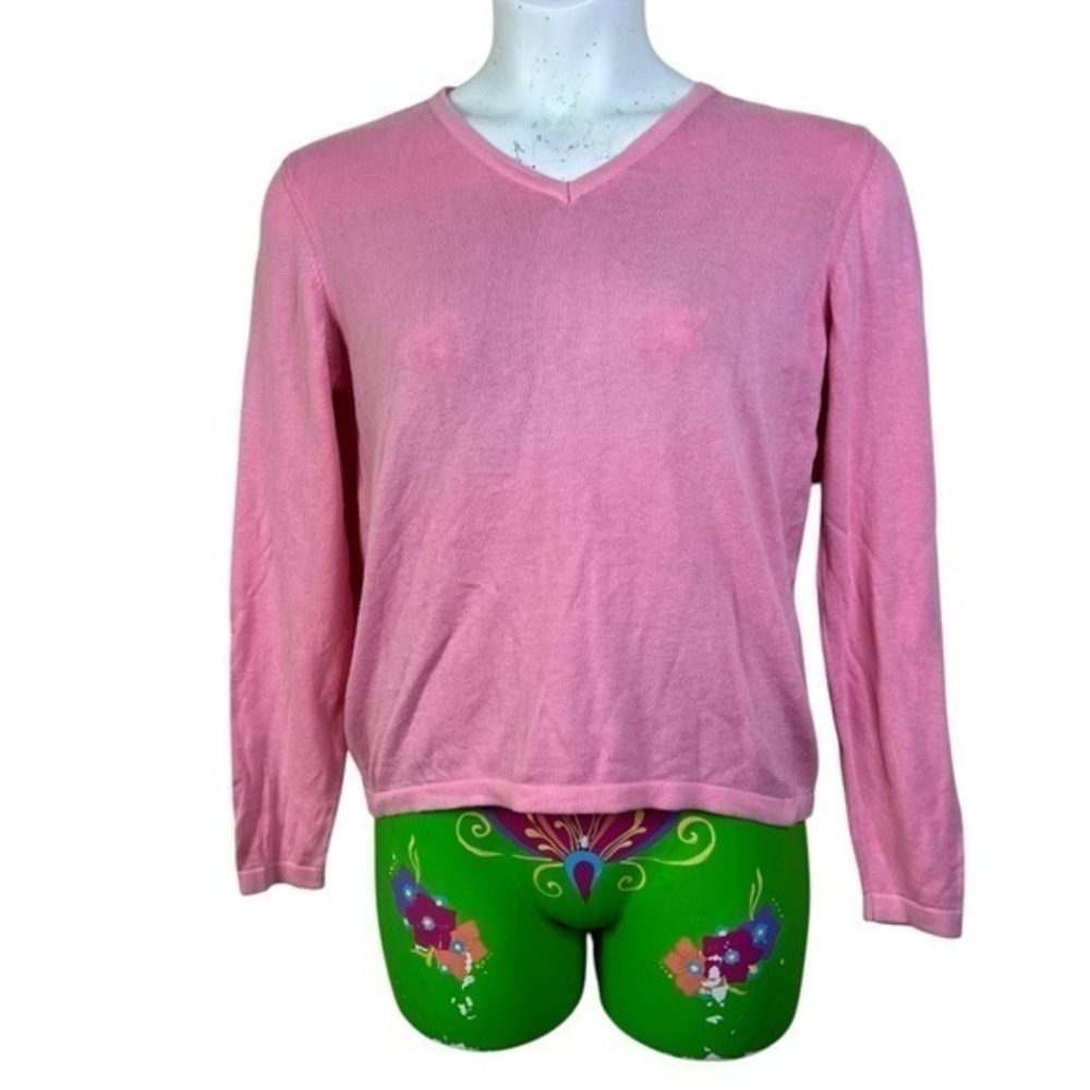 Lily Putlizer Size S Pink V-Neck Sweater
